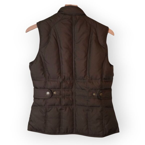 Eddie Bauer down vest womens Small brown Fully zipped quilted goose - Picture 2 of 7